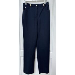 NWOT Womens St. John by Marie Gray Straight Leg Pants Size 8 NAVY BLUE